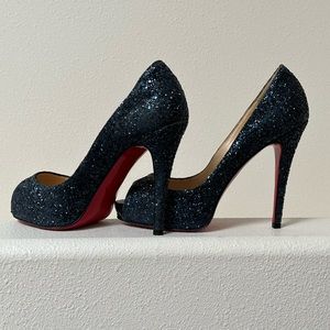 Louboutin Very Prive 120MM Navy Glitter - 37